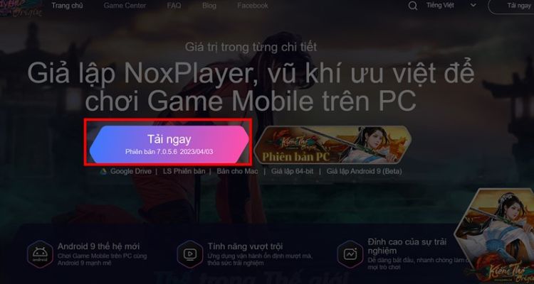 Tải Nox Player trên máy tính