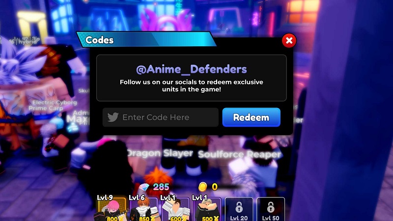 Tổng hợp mã code Anime Defenders Tower