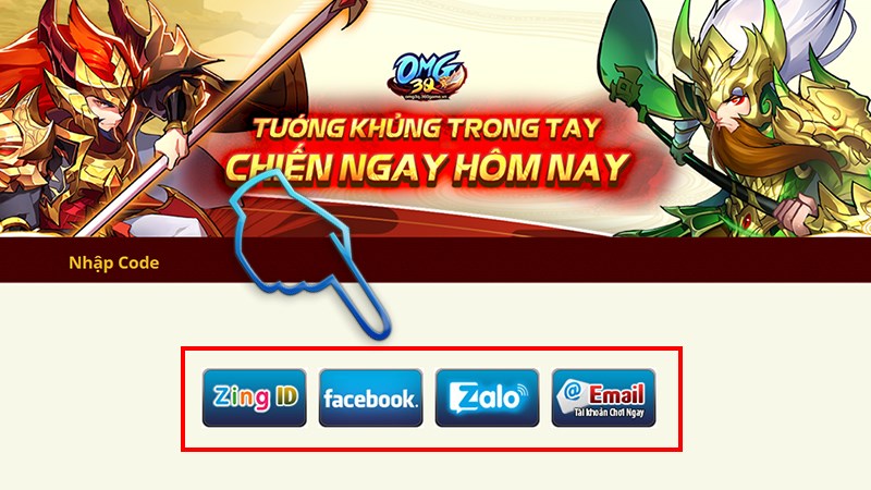 Đăng nhập vào tài khoản game bạn đang sử dụng