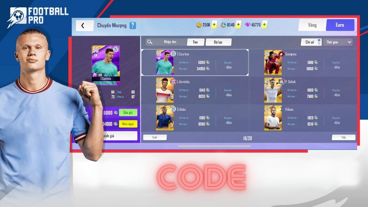 Full code Football Pro VTC mới nhất 2024, cách nhập code